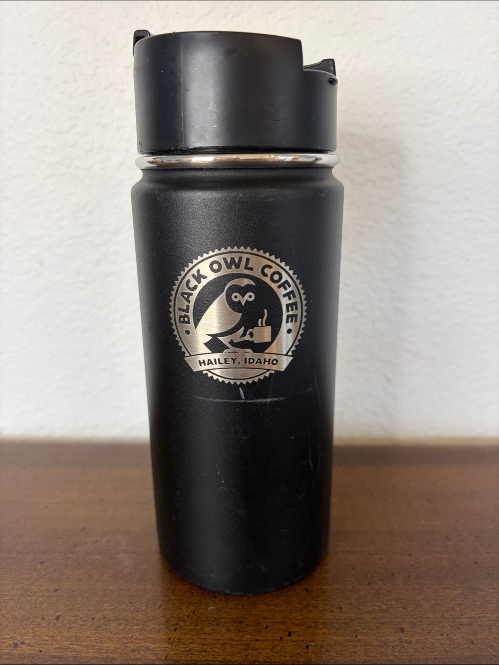 Hydroflask Black Owl Coffee Stainless Steel Travel Tumbler 16oz